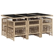 Afuera Living Contemporary Poly Rattan Garden Dining Set in Beige/Black