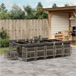 Afuera Living 15 Piece Poly Rattan Garden Dining Set in Gray