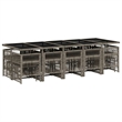 Afuera Living 15 Piece Poly Rattan Garden Dining Set in Gray
