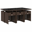 Afuera Living 7 Piece Poly Rattan Garden Dining Set in Brown/Cream