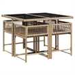 Afuera Living Poly Rattan Garden Dining Set in Black/Cream White