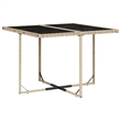 Afuera Living Poly Rattan Garden Dining Set in Black/Cream White