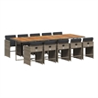 Afuera Living Poly Rattan Foldable Garden Dining Set in Gray