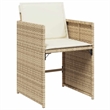Afuera Living Contemporary Rattan Garden Dining Set in Beige