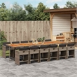 Afuera Living Contemporary Poly Rattan Garden Dining Set in Gray/Brown