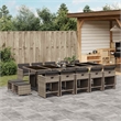 Afuera Living 15 Piece Poly Rattan Garden Dining Set in Gray