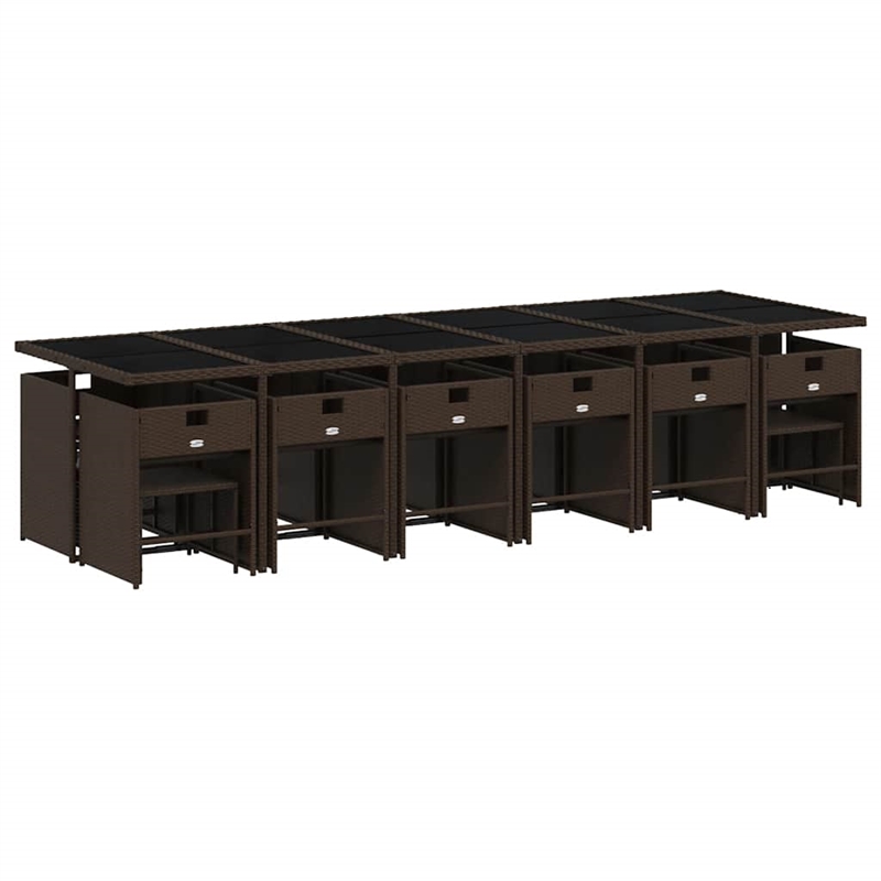 Afuera Living Contemporary Poly Rattan Garden Dining Set in Brown