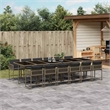 Afuera Living Contemporary PE Rattan Garden Dining Set in Gray