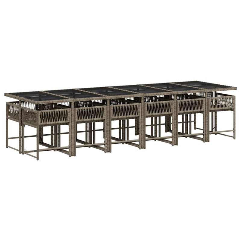 Afuera Living Contemporary PE Rattan Garden Dining Set in Gray