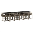 Afuera Living Contemporary PE Rattan Garden Dining Set in Gray