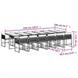 Afuera Living Contemporary PE Rattan Garden Dining Set in Gray