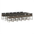 Afuera Living Contemporary PE Rattan Garden Dining Set in Gray