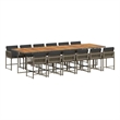 Afuera Living 13 Piece Poly Rattan Garden Dining Set in Gray