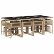 Afuera Living 13 Piece Poly Rattan Garden Dining Set in Beige/Cream