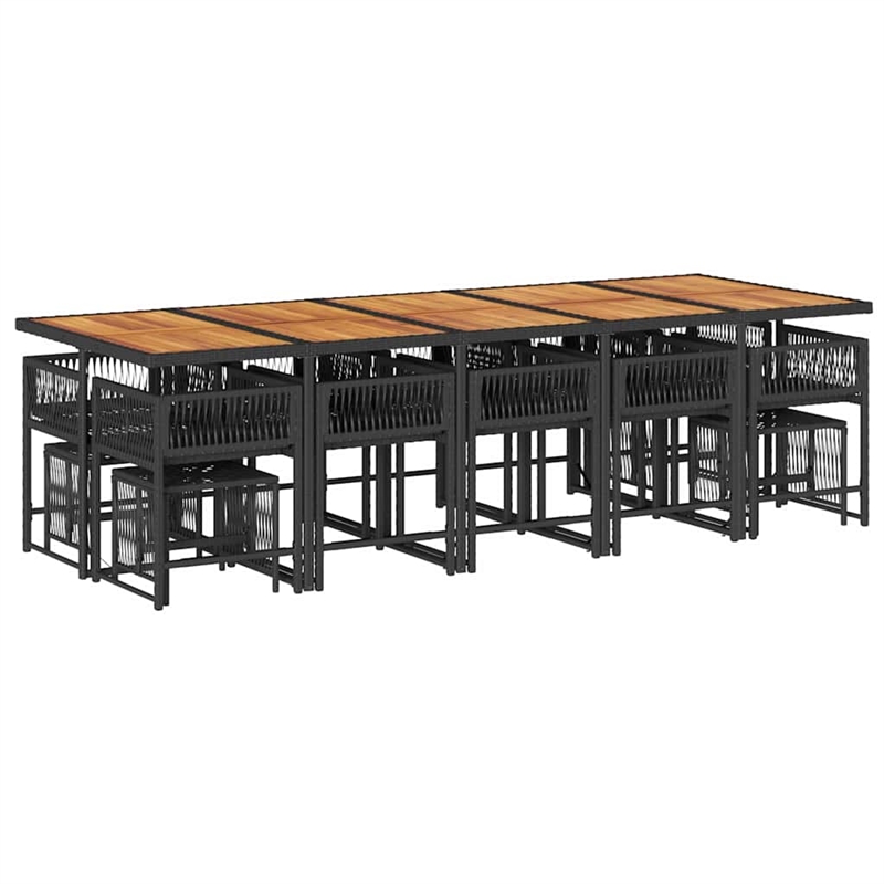 Afuera Living Poly Rattan Garden Dining Set in Black and Brown