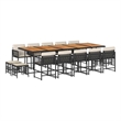 Afuera Living Poly Rattan Garden Dining Set in Black and Brown
