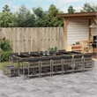 Afuera Living Poly Rattan Garden Dining Set in Black/Dark Gray