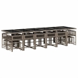 Afuera Living Poly Rattan Garden Dining Set in Black/Dark Gray