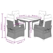 Afuera Living Poly Rattan Garden Dining Set in Black/Cream White