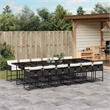 Afuera Living Contemporary Poly Rattan Garden Dining Set in Black