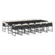 Afuera Living Contemporary Poly Rattan Garden Dining Set in Black