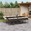 Afuera Living Contemporary Poly Rattan Garden Dining Set in Brown