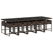 Afuera Living Contemporary Poly Rattan Garden Dining Set in Brown