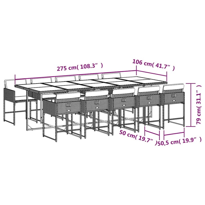 Afuera Living Contemporary Poly Rattan Garden Dining Set in Brown
