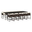 Afuera Living Contemporary Poly Rattan Garden Dining Set in Brown