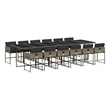 Afuera Living 13 Piece Poly Rattan Garden Dining Set in Dark Gray
