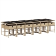 Afuera Living 13 Piece Poly Rattan Garden Dining Set in Beige/Cream