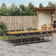 Afuera Living Contemporary Poly Rattan Garden Dining Set in Gray/Brown