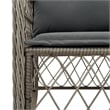 Afuera Living Contemporary 5 Piece Poly Rattan Garden Dining Set in Gray