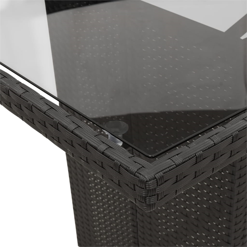 Afuera Living 7 Piece Poly Rattan Garden Dining Set in Black