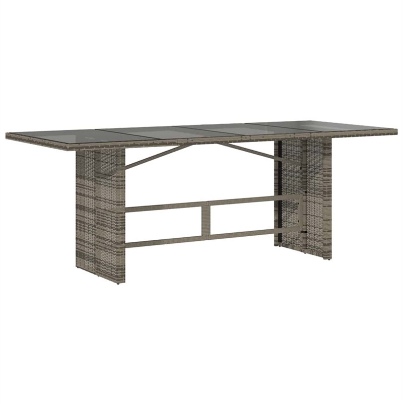 Afuera Living Contemporary 9 Piece Poly Rattan Garden Dining Set in Gray