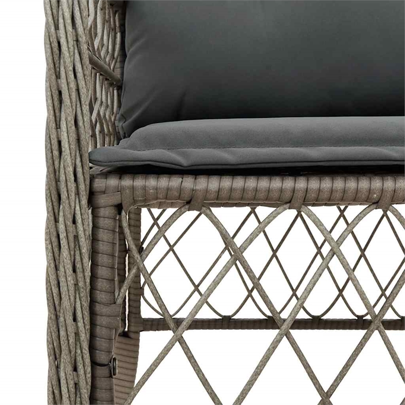 Afuera Living Contemporary 9 Piece Poly Rattan Garden Dining Set in Gray