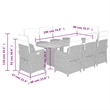 Afuera Living Contemporary 9 Piece Rattan Garden Dining Set in Gray