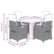 Afuera Living Contemporary 5 Piece Poly Rattan Garden Dining Set in Gray