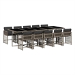 Afuera Living 11 Piece Poly Rattan Foldable Garden Dining Set in Gray