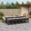 Afuera Living Poly Rattan Garden Dining Set in Brown/Cream White