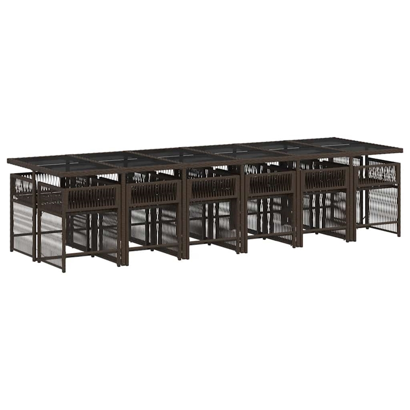 Afuera Living Poly Rattan Garden Dining Set in Brown/Cream White