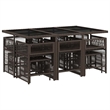 Afuera Living 11 Piece Rattan Garden Dining Set in Brown/Cream white