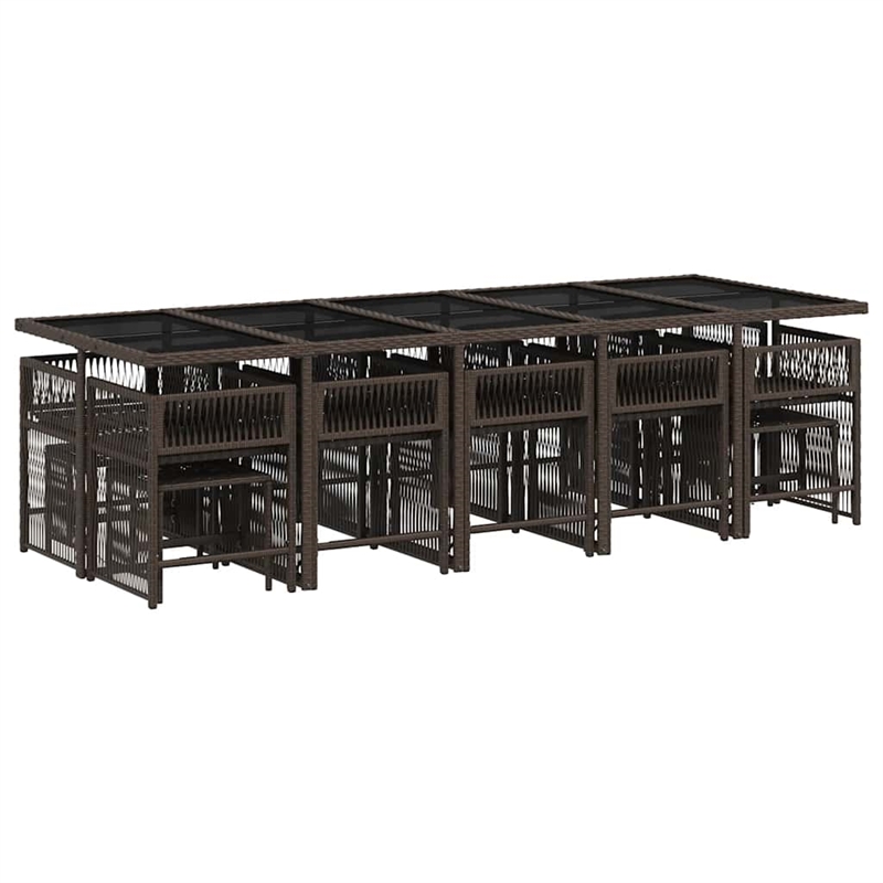 Afuera Living Poly Rattan Foldable Garden Dining Set in Brown