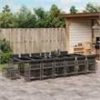 Afuera Living 17 Piece Poly Rattan Garden Dining Set in Gray
