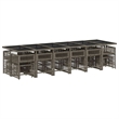 Afuera Living 17 Piece Poly Rattan Garden Dining Set in Gray