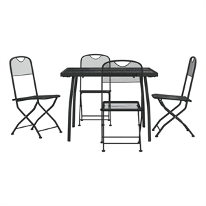 Afuera Living Contemporary 5 Piece Steel Garden Dining Set in Anthracite