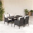 Afuera Living 5 Piece Poly Rattan Garden Dining Set in Black
