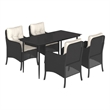 Afuera Living 5 Piece Poly Rattan Garden Dining Set in Black