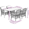 Afuera Living 5 Piece Poly Rattan Garden Dining Set in Brown/Cream