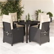 Afuera Living 5 Piece Poly Rattan Garden Dining Set in Black